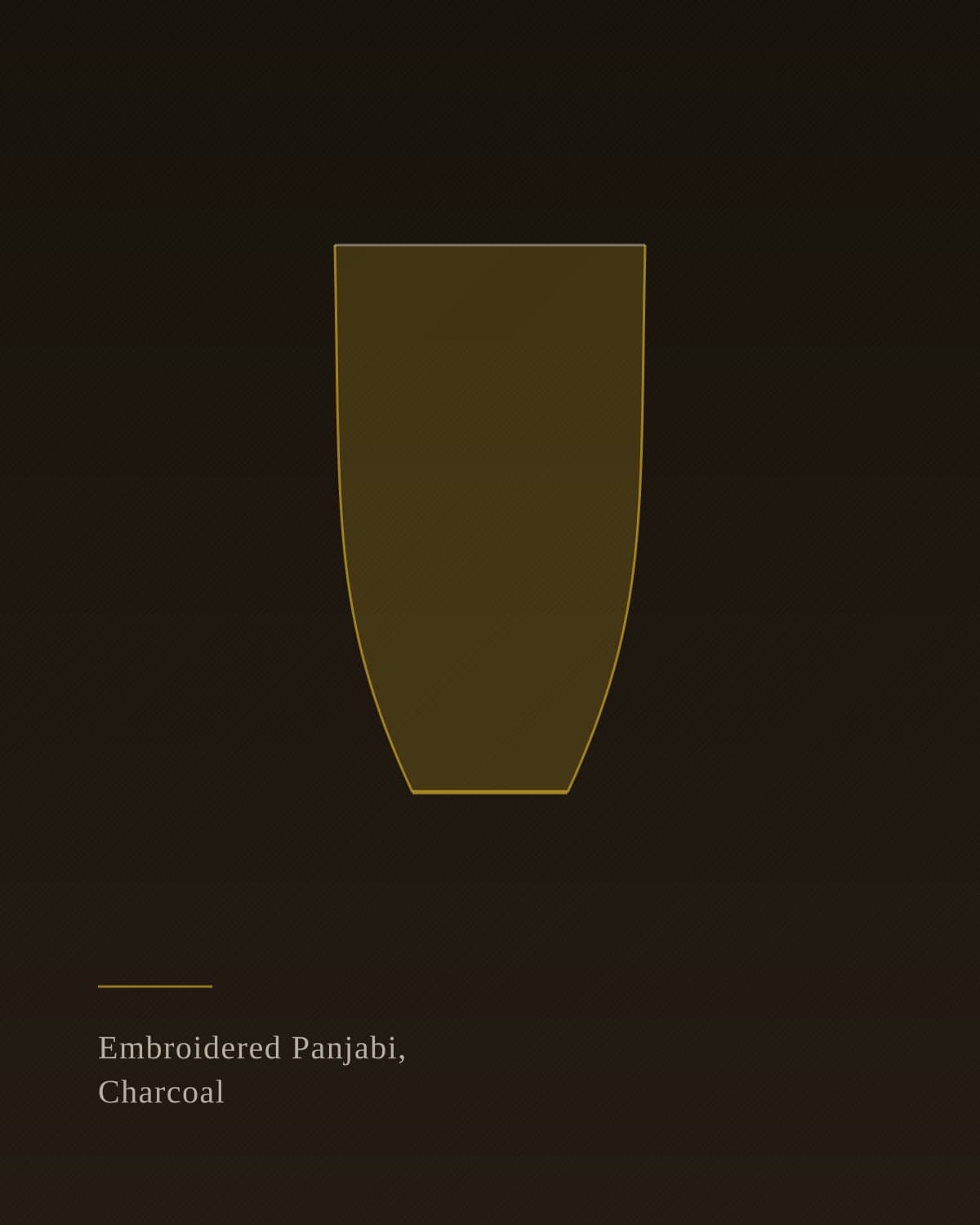 Embroidered Panjabi, Charcoal